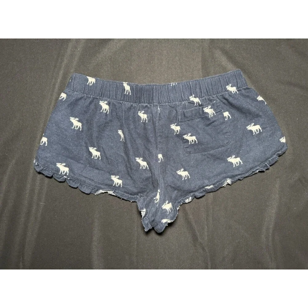 Y2K Abercrombie & Fitch Moose Micro Sleep Pajama Shorts Medium - Picture 2 of 7